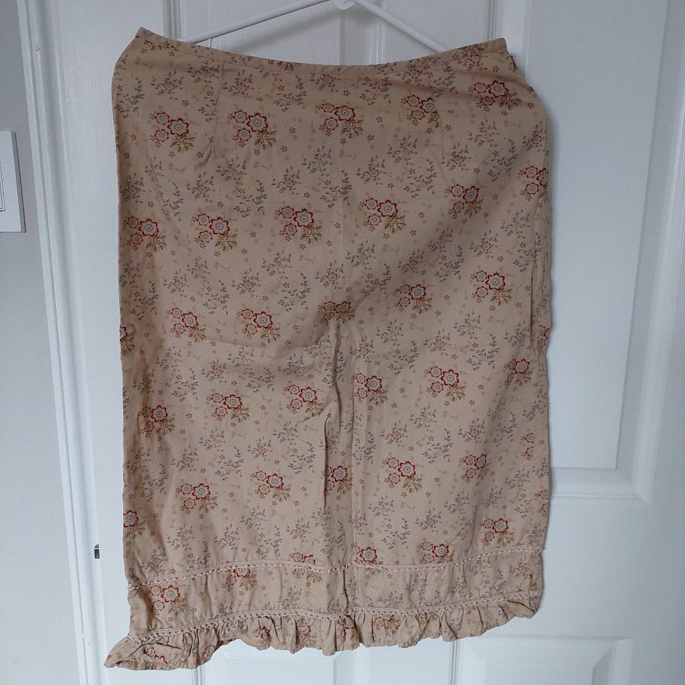 Jacob Annexe Chic Wild Floral Prairie Cotton French Style Skirt, Size 3/4